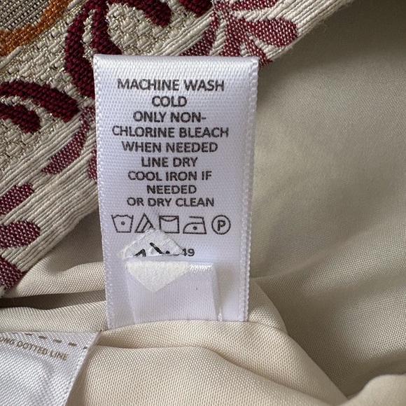 Loft A-Line Skirt Mosaic Gold Jacquard Brocade Metallic Size 10 Artsy Side Zip - Picture 8 of 10